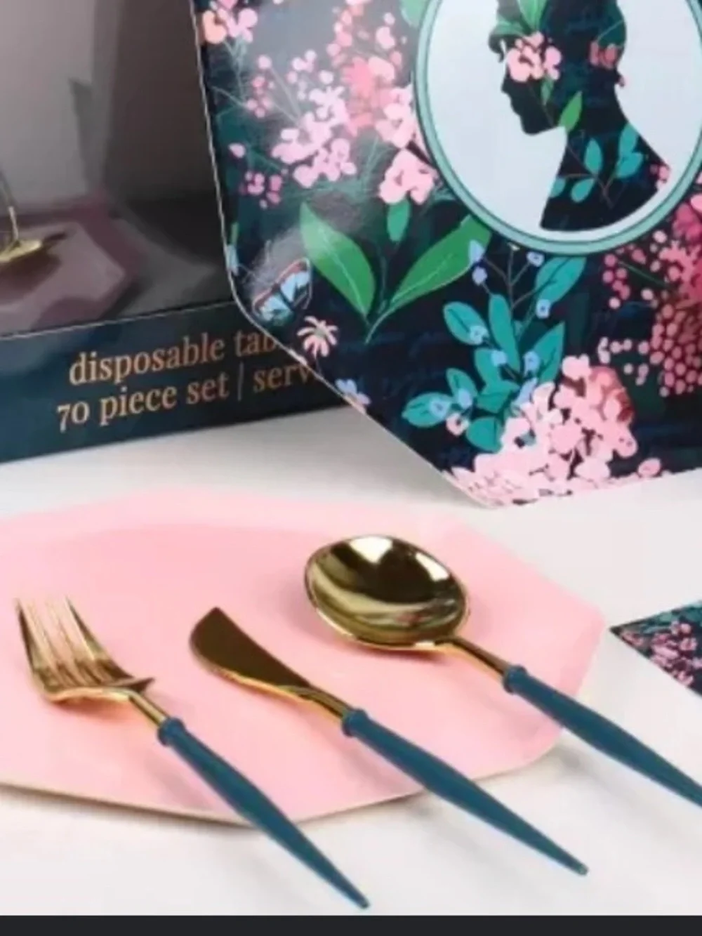 NIB 2 SETS OF Bridgerton Party Pack Disposable Tableware Each Set 70 Pieces